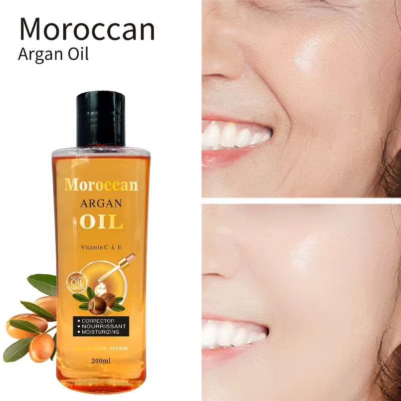 Moroccan Argan Oil Facial Body Moisturizing Massage Oil Softening Hair Care Vegetable Oil Brightens Skin Tone Essential Oils