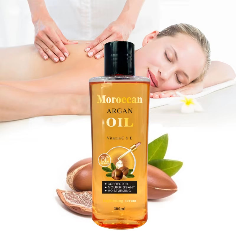Moroccan Argan Oil Facial Body Moisturizing Massage Oil Softening Hair Care Vegetable Oil Brightens Skin Tone Essential Oils